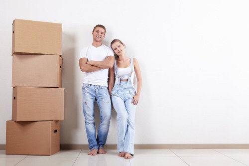 Commercial moving team planning a business relocation in Hanworth
