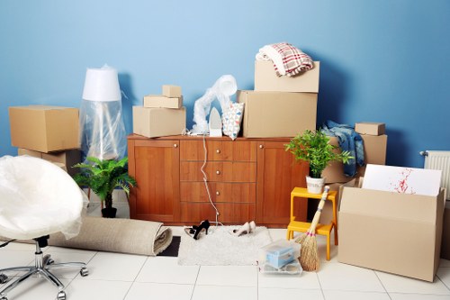 Loading furniture into a removal van in Hanworth