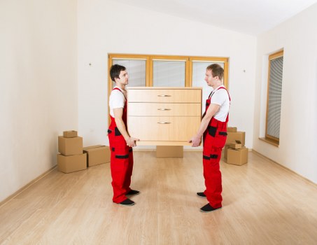 Professional man and van team planning a move in Hanworth